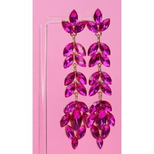 Fuchsia crystal drop earrings